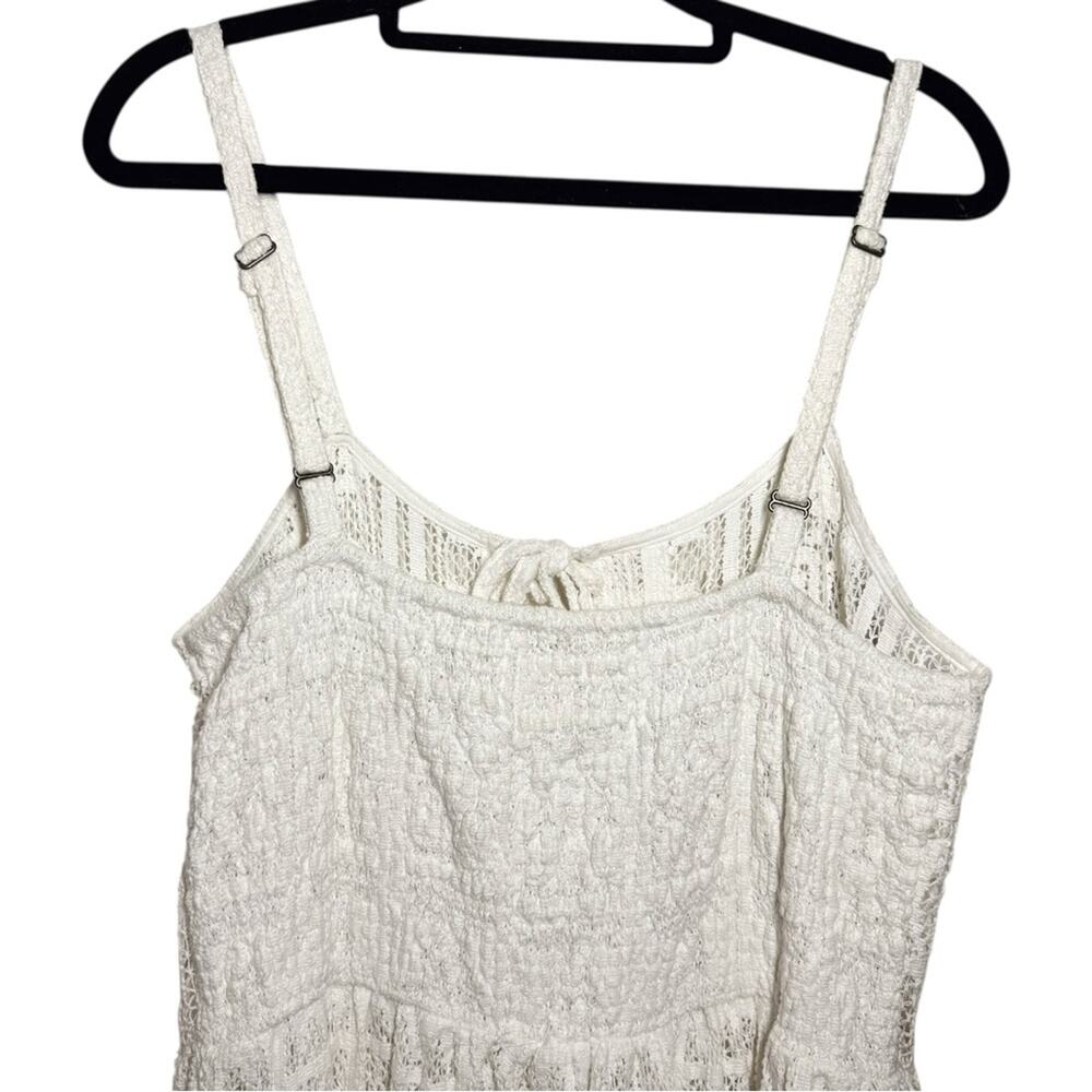 Ajaie Alaie Cream White Crochet Lace Tie Front Candor Dress - Medium - Picture 6 of 12